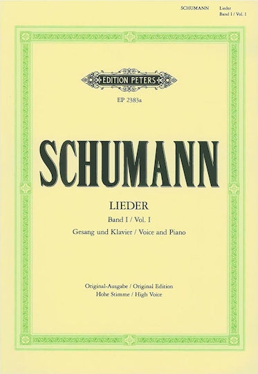 Edition Peters Schumann - Lieder für Klavier / Stimme Band 1 Hohe Stimme