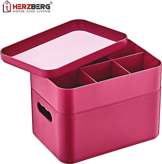 Herzberg Kosmetikorganisator Mit Schubladen & Trennzeichen Fuchsia 22,5x18x15,5cm