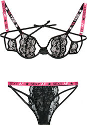 Fantasy Lingerie Vibes Sexy AF Bra Set Sexy Σετ Εσωρούχων Μαύρο Fantasy Lingerie Vibes Sexy AF Bra Set Sexy Σετ Εσωρούχων Μαύρο