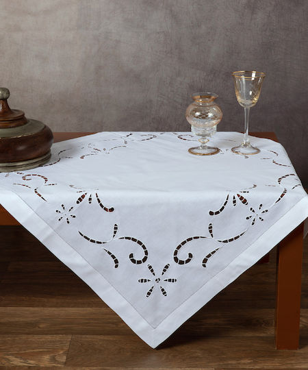 Silk Fashion Καρέ 9415 Κοφτό Λευκό 75x75εκ.