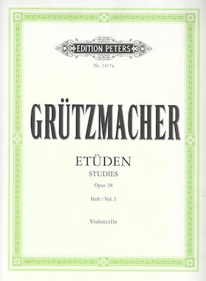 Edition Peters Grutzmacher - Studies Op.38 Vol.1 για Τσέλο Παρτιτούρα για Τσέλο