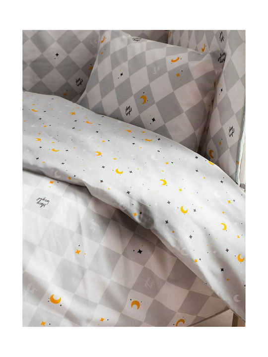 Vesta Home Сет Бебешка Долен Калъф с Калъфка за Възглавница Dream Сив 120x160см.