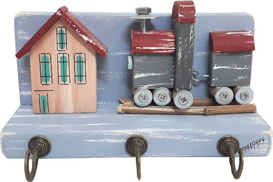 Kapadakis Wood Art Agățătoare Chei Din Lemn Cu 3 Compartimente 18x7x9cm