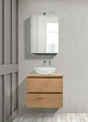 Mabo Single 060 Cabinet de chiuveta cu oglindă και Φωτιστικό M60xL60xH Stejar Mabo Single 060 Cabinet de chiuveta cu oglindă και Φωτιστικό M60xL60xH Stejar