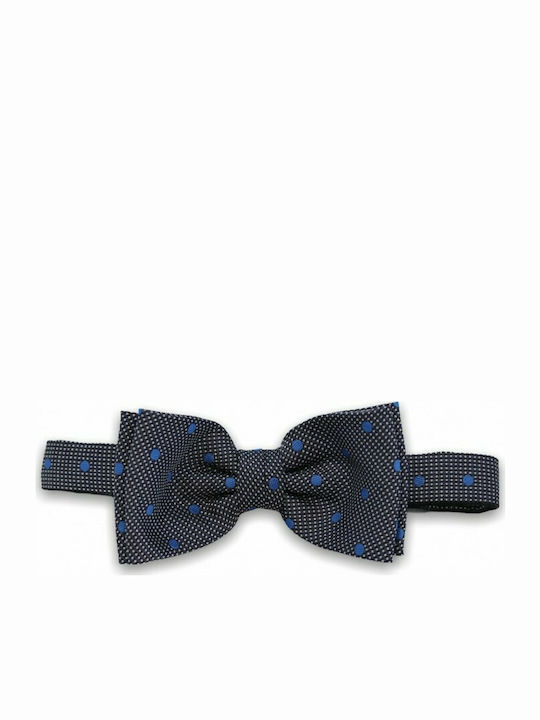 Bow Tie Set Grey/ Blue Polka Dots Pattern