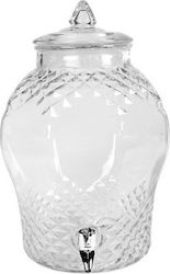 Keskor Glass Vase Beverage Dispenser with Spigot 10lt