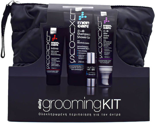 InterMed Men's Care Daily Grooming mit 2in1 Shampoo & Duschgel 250ml, pflegendes Bartöl 15ml, Intimo 75ml & After Shave Balsam 100ml