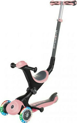 Globber Kids 3-Wheel Scooter Go-Up Deluxe Lights with Seat Pink 646-211