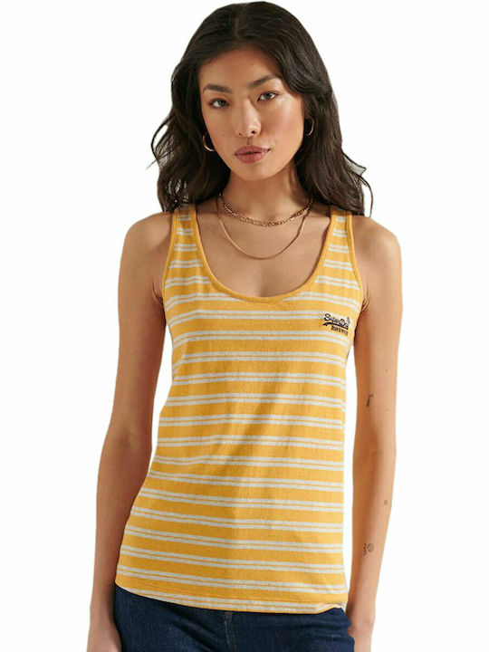 Superdry Women's Blouse Sleeveless Striped Yellow