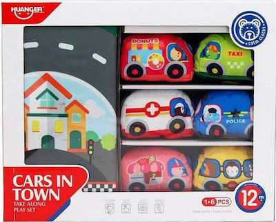 Hola Toys Vehicle Σετ 6 Μαλακά Οχήματα με Αυτοκινητόδρομο made of Fabric for 12++ Months