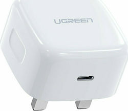 Ugreen Încărcător Fără Cablu cu Port USB-C 20W Livrarea energiei / Încărcare rapidă 4+ Albς (CD137)