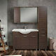 Mabo Economy 45 Laminate (Wenge Matrix) Πάγκος με Νιπτήρα & Καθρέπτη L45xD50xH87cm Wenge