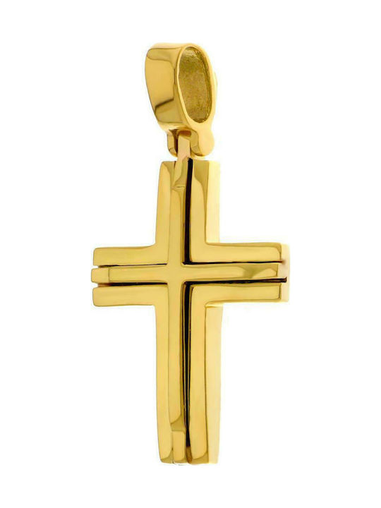 Q-Jewellery Herren Gold Kreuz 18K