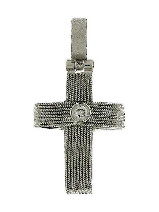 Q-Jewellery Women's White Gold Cross 18K