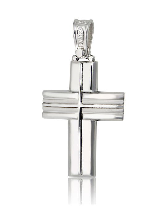 Triantos Herren Weißgold Kreuz 14K