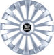 Jestic Car Hubcap Set Meridian with Daihatsu Emblem 15" 4pcs Silver