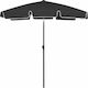 vidaXL Folding Beach Umbrella Diameter 1.8m with UV Protection Black