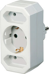 Brennenstuhl 3-Outlet T-Shaped Wall Plug White