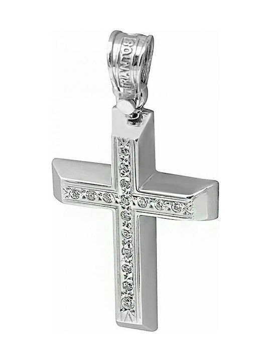 Triantos White Gold Cross 14K