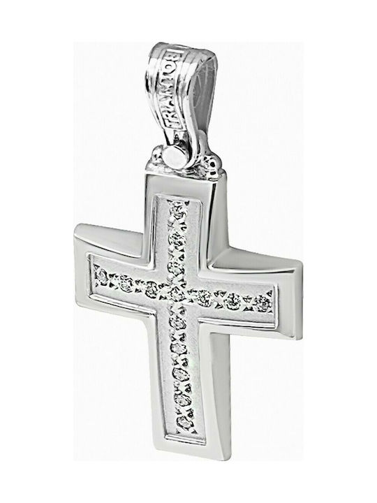 Triantos White Gold Cross 14K