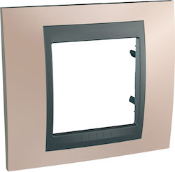 Schneider Electric Unica Top Color Cadru Comutator 1 Loc Montare Verticală în Culoare Cupru MGU66002296