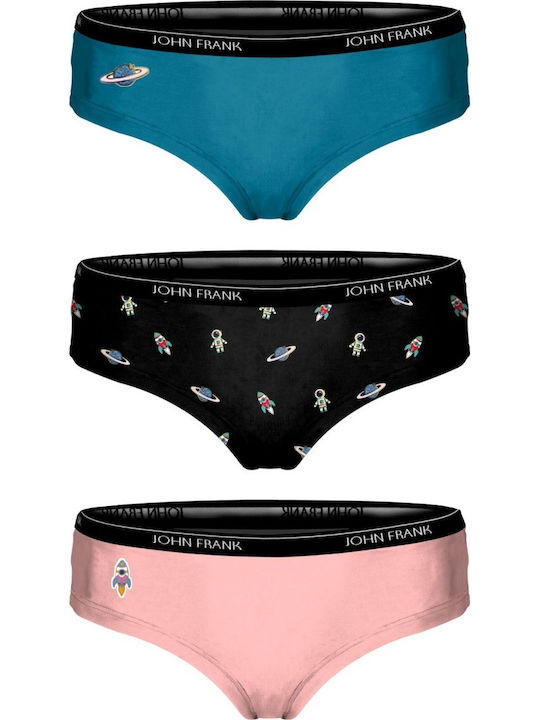 Good Vibes Βαμβακερά Femei Slip 3Pack Roz/Marine/Marine/Teal