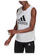 Essentials Big Logo Women's Summer Sleeveless White Cotton Blouse