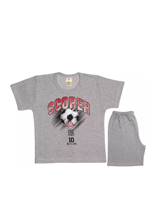 Nina Club Scorer Set Top & Bottom Kids Summer Pyjamas Gray