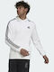 Essentials 3-Stripes Φούτερ με Κουκούλα Λευκό
