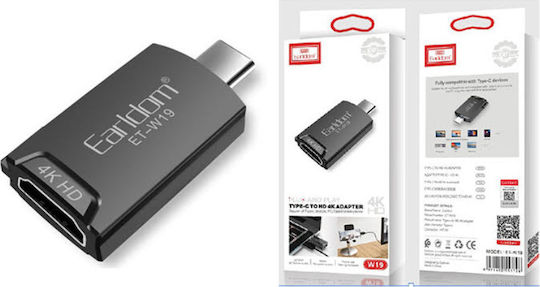 Earldom ET-W19 Converter USB-C Male to HDMI Female 1 Piece