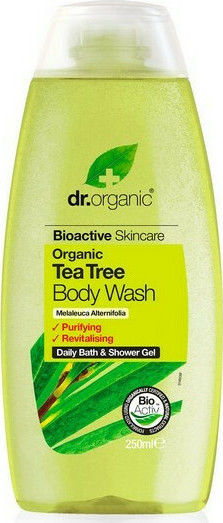 Dr.Organic Tea Tree Τονωτικό Shower Gel με Άρωμα Μέντα 250ml