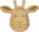 Bam Bam Baby Food Plate Giraffe made of Bamboo Beige