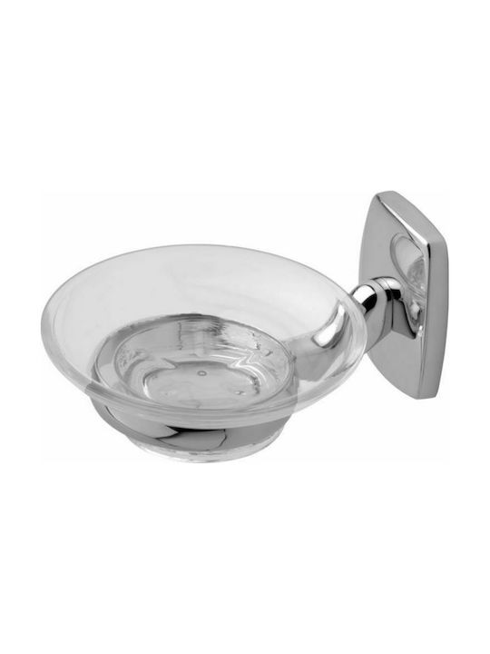 Gloria Hotelia 09-8080 Wandmontiert Seifenschale Glas Silber