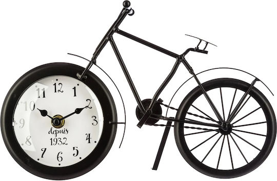 Wall Clock Metallic Black 28.5x18cm