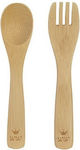 Bam Bam Baby Set with Fork made of Bamboo Beige 2pcs