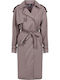 Women's Midi Gabardine with Buttons Brown