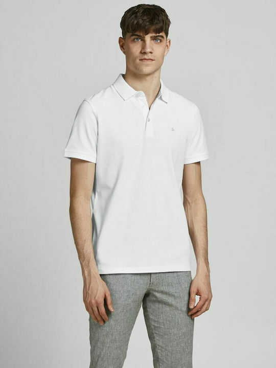 Jack & Jones Ανδρικό T-shirt Polo White / White