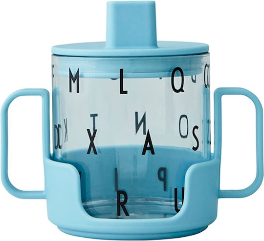 Design Letters Grow With Your Cup Cana de antrenament pentru bebeluși Plastic cu mânere Albastru pentru 18m+m+ 220ml