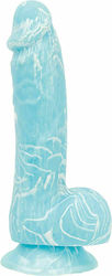 Addiction Luke Glow In The Dark Dildo Dildo realist cu Testicule și Ventuză Albastru 19cm
