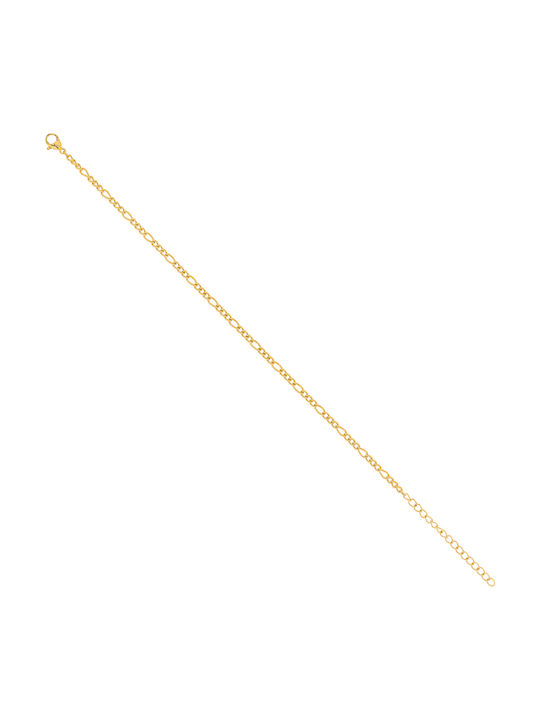 Visetti Chain Hand made of Steel Gold-plated Thin Thickness 3mm and Length 24cm