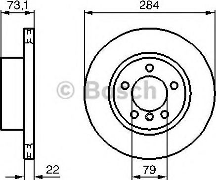 Bosch Δισκόπλακα Εμπρός 1τμχ για BMW Σειρά 1 116 / 118 E87
