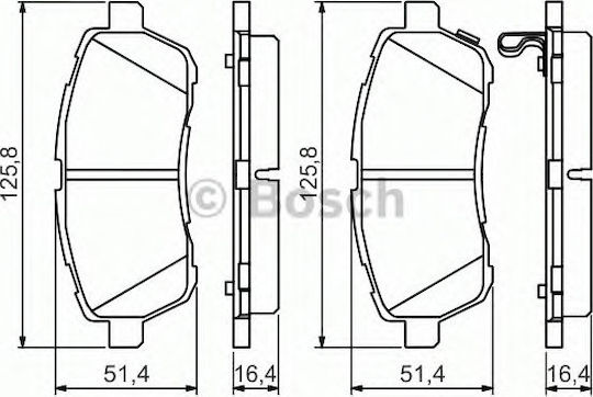 Bosch Σετ Τακάκια Εμπρός 2τμχ για Mazda 2 / 3 / 5