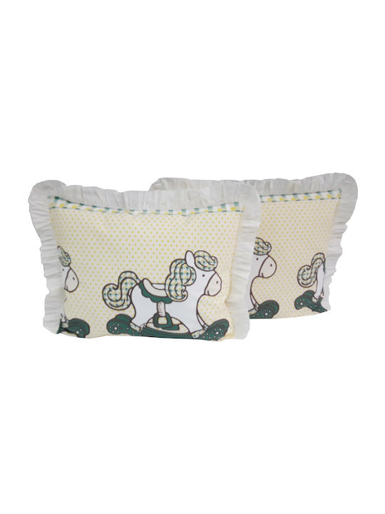 Beboulino Horse Σετ Παιδικές Μαξιλαροθήκες από 100% Βαμβάκι 35x45εκ. Λευκό