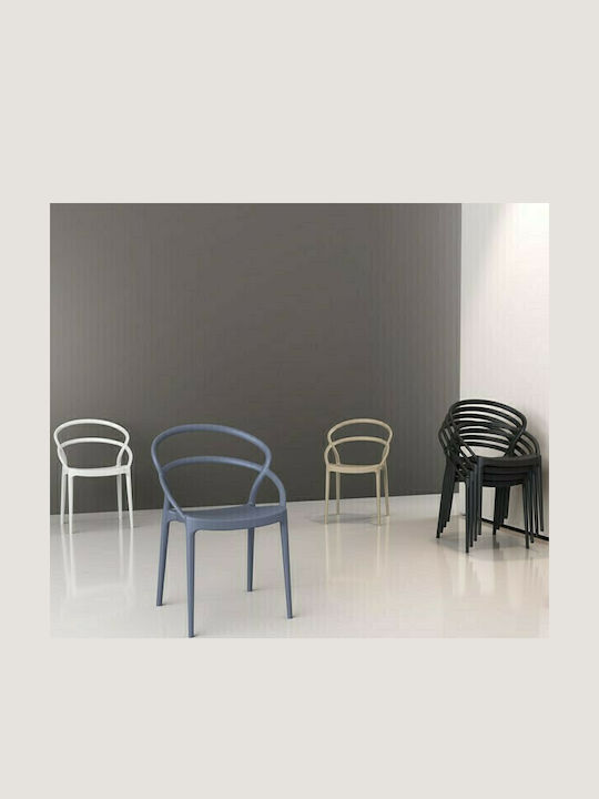 Outdoor Chair Polypropylene Pia Taupe 54x56x82cm