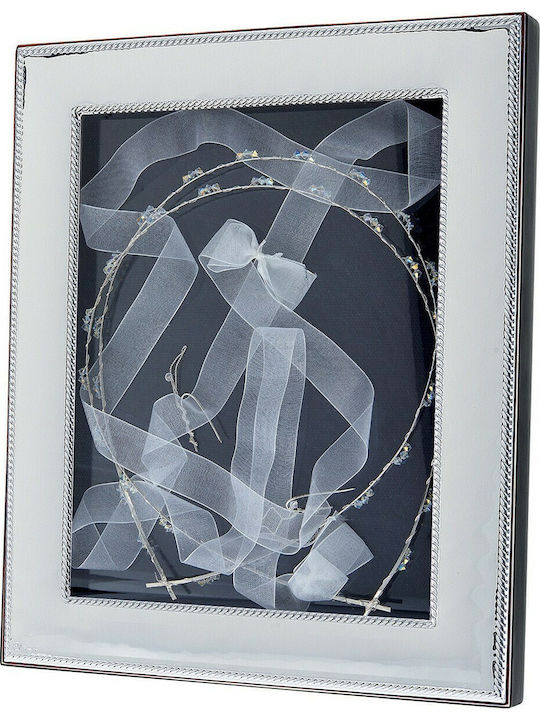 Prince Silvero Hochzeitskronen-Etui Fotografierahmen Rechteck Silver/Black 25x20εκ.