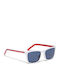 Converse Chuck Unisex Sunglasses with White Plastic Frame and Black Lens CV505S-100