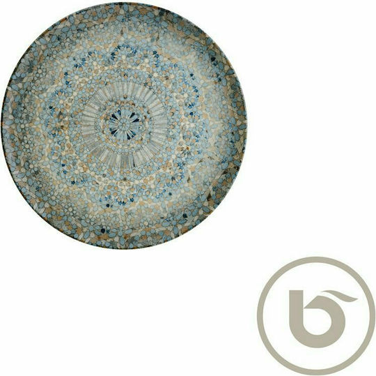 Bonna Luca Mosaic Plate Shallow made of Porcelain Blue with Diameter 21cm