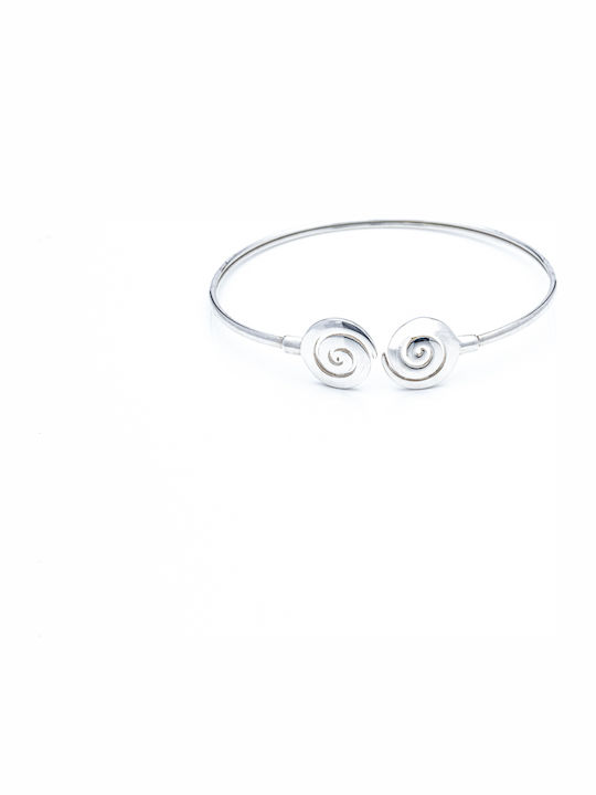 Silver double coil handcuff