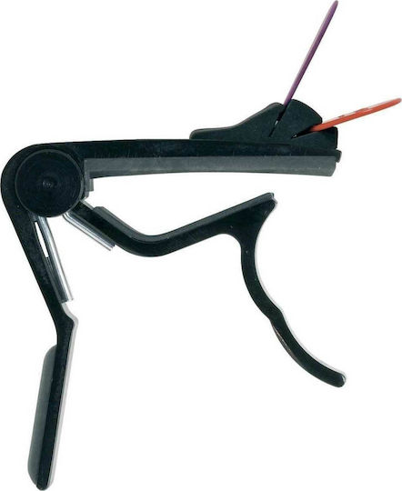 Gewa Metallic Trigger Capo for Acoustic Guitar Fire&Stone D-Style Acoustic Aluminium Black