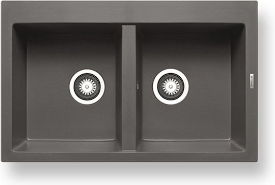 Pyramis Alazia 2B Ένθετος από Συνθετικό Γρανίτη Μ79xΠ50cm Iron Grey